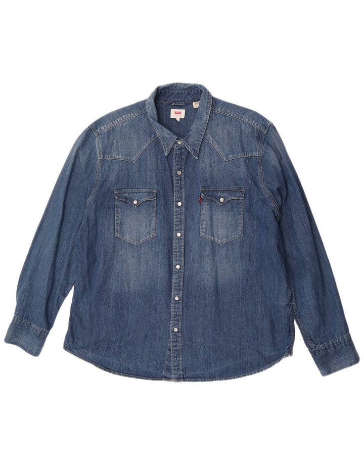Camicia di jeans da uomo Levi's 2XL in cotone blu
