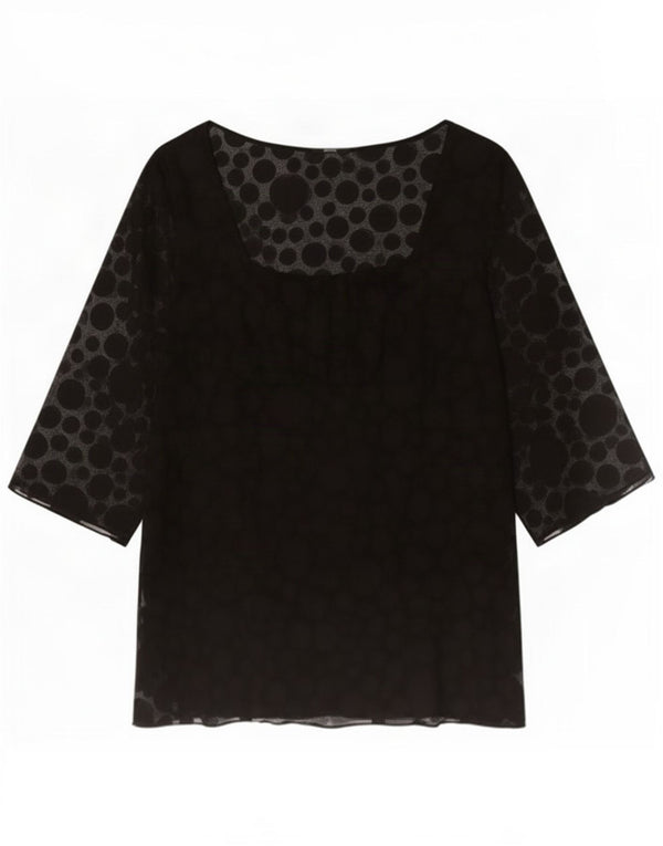 Top tunica manica 3/4 da donna Marks & Spencer UK 20 2XL a pois neri