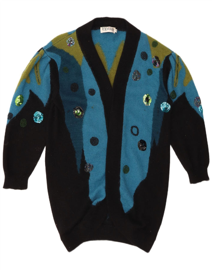 TOPLIKE Maglione cardigan lungo oversize da donna EU 40 Blu medio