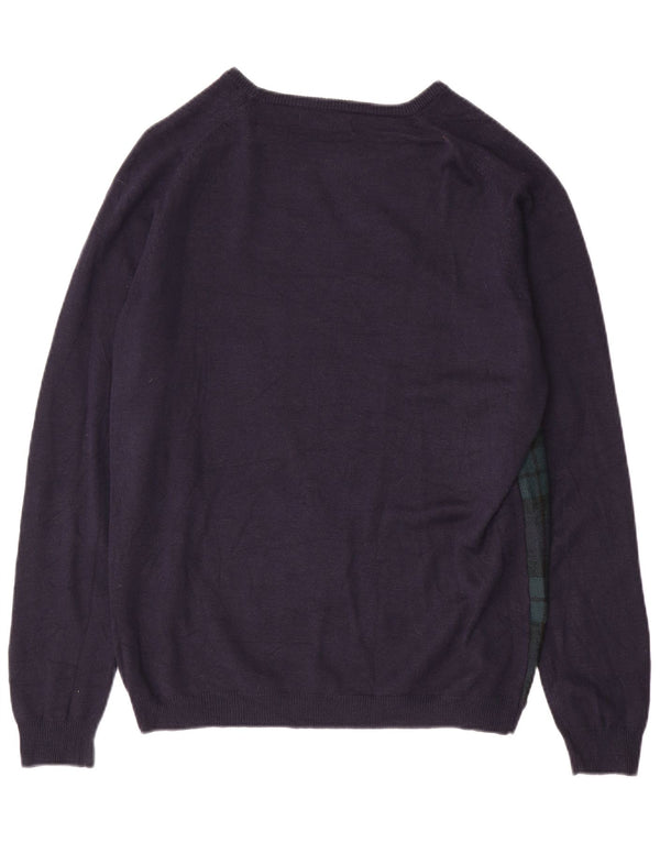 Maglione ZARA da uomo con scollo a barca XL blu navy a quadri