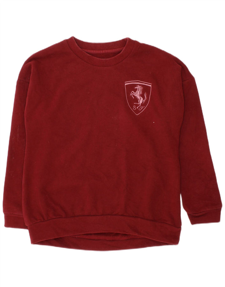 FERRARI Felpa Maglione Bambino 5-6 Anni Bordeaux Cotone