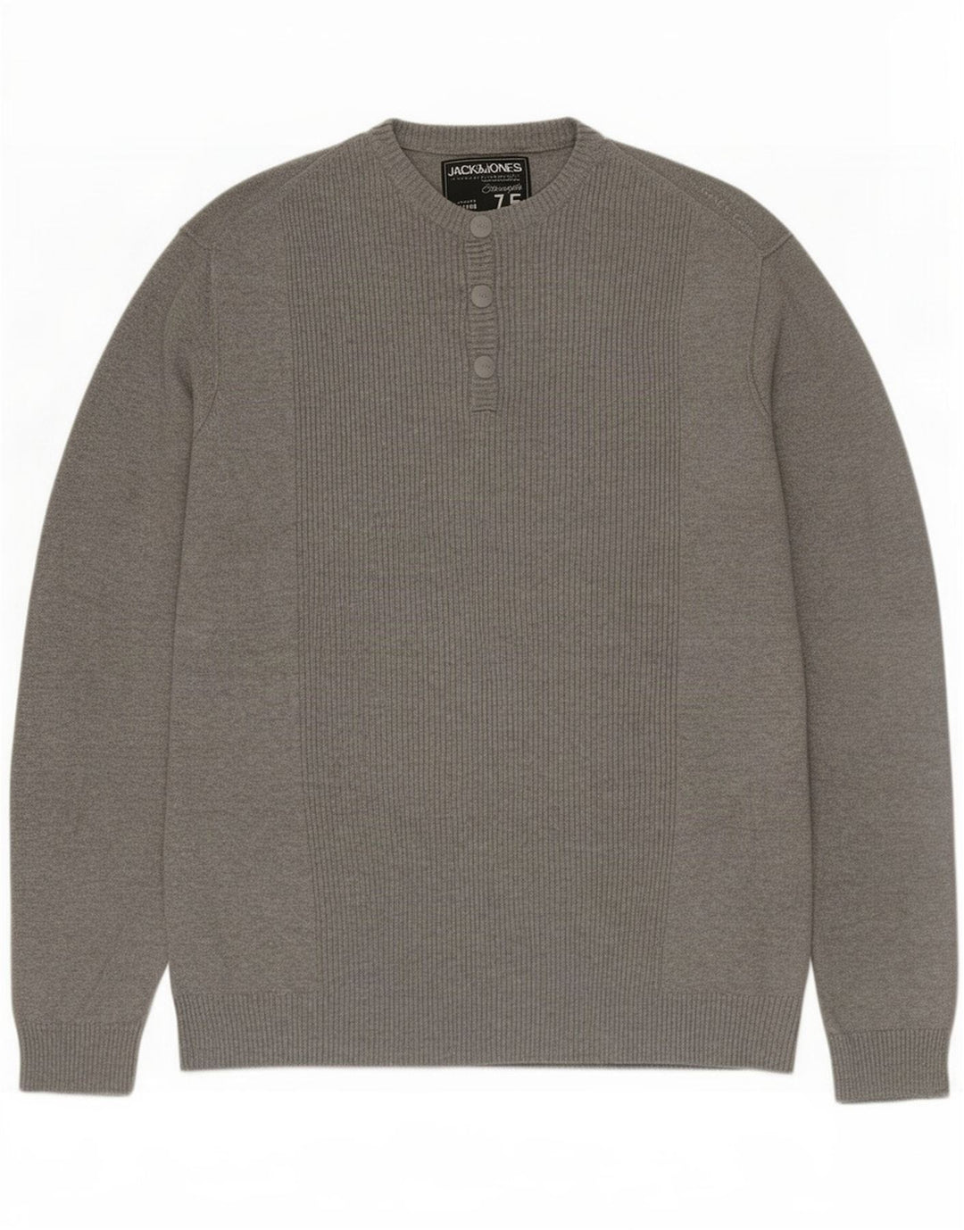 Jack & Jones Maglione da uomo con collo a bottoni XL Grigio