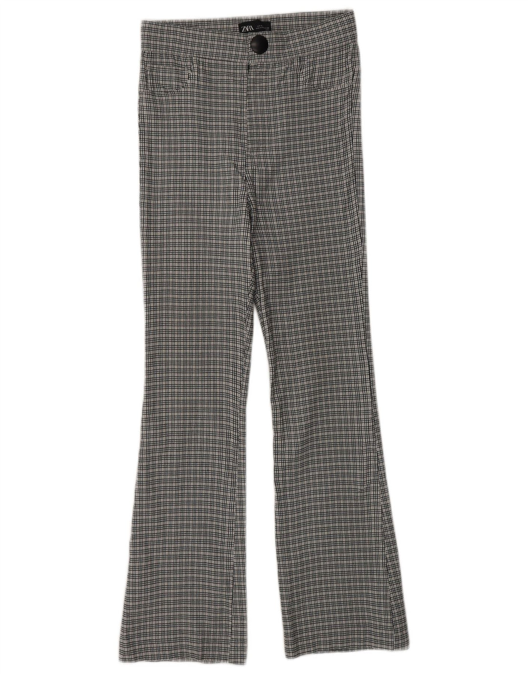 Pantaloni casual ZARA da donna Bootcut piccoli W26 L26 Chevron grigio