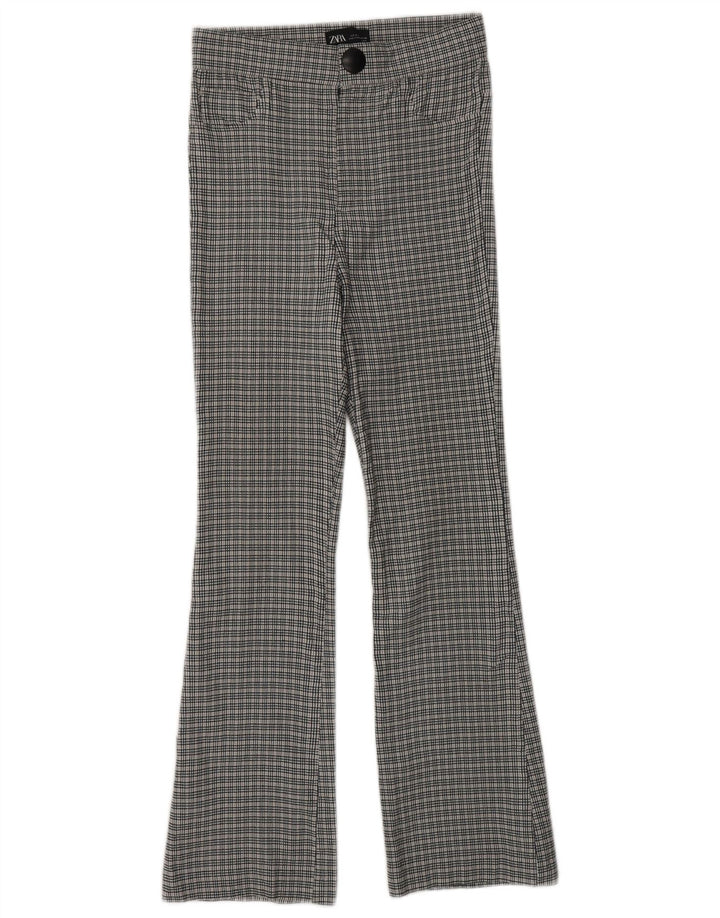 Pantaloni casual ZARA da donna Bootcut piccoli W26 L26 Chevron grigio