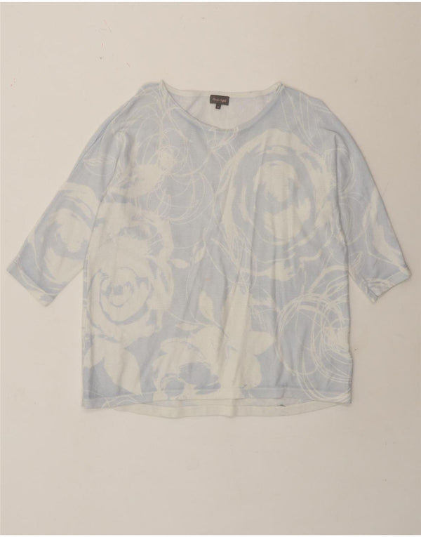 Top da donna Phase Eight manica 3/4 UK 12 Cotone floreale blu medio