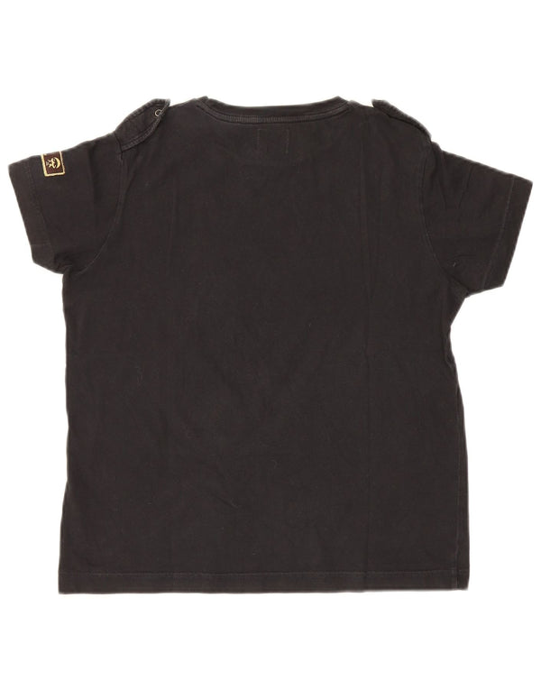 T-shirt grafica militare per ragazze Datch Top 11-12 anni grande nera
