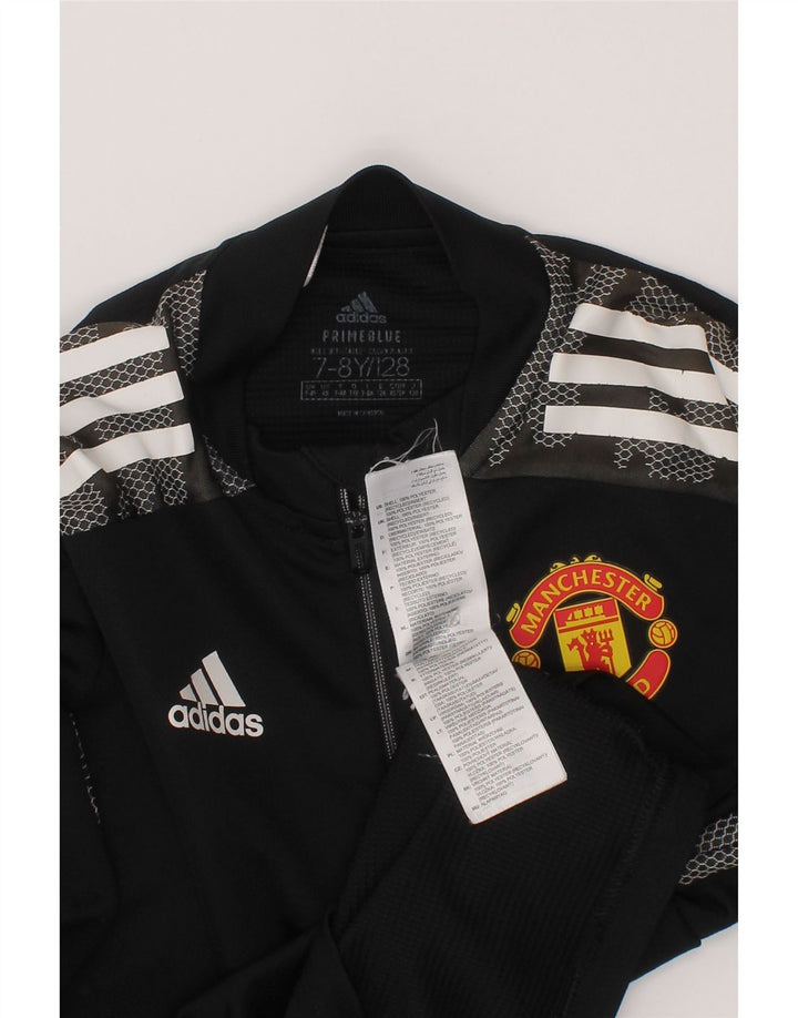 Top della tuta da ginnastica Adidas da ragazzo con grafica 7-8 anni nera