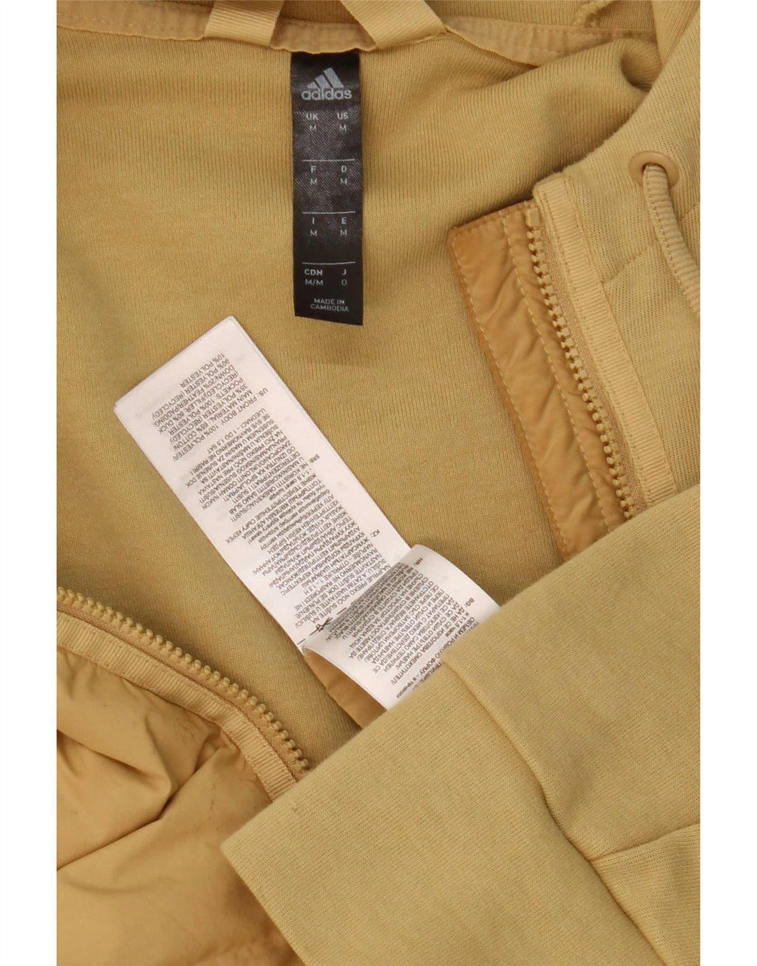 Giacca bomber con cappuccio da uomo Adidas UK 38 cotone beige medio