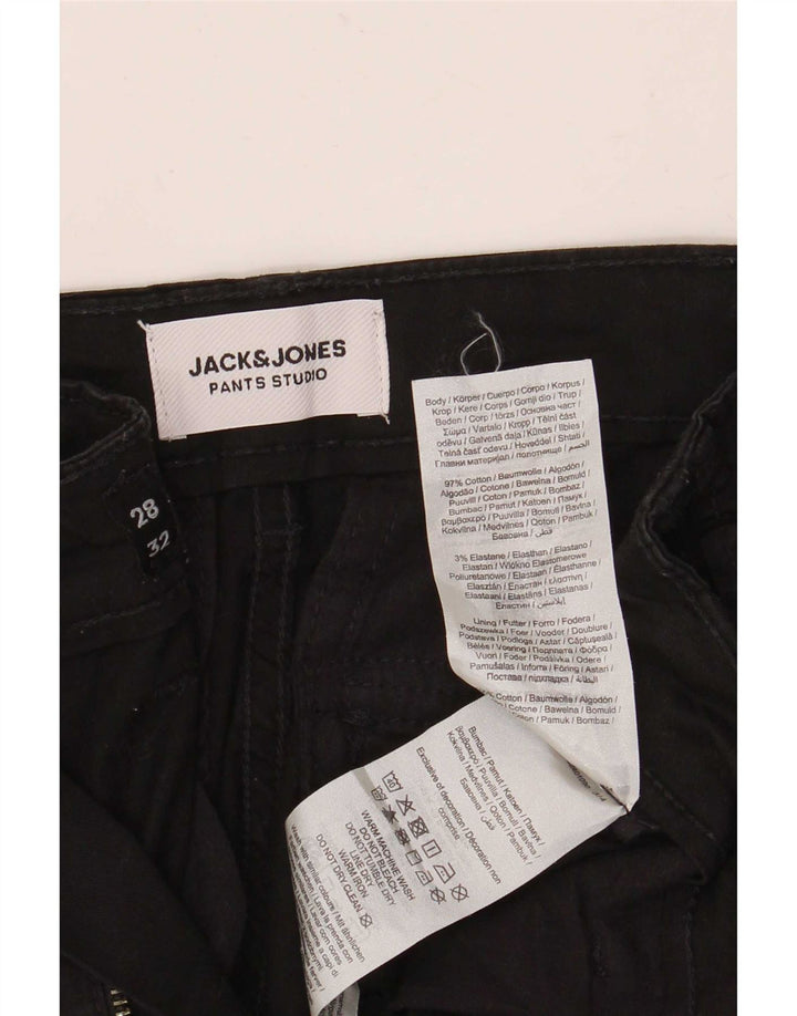Pantaloni cargo slim da uomo Jack & Jones W28 L32 cotone nero