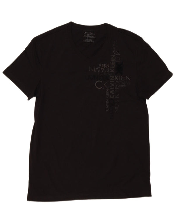 T-shirt grafica body fit da uomo Calvin Klein Top in cotone nero medio