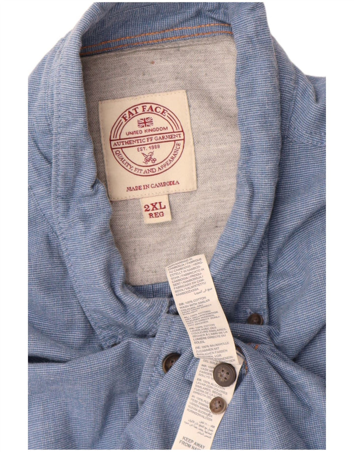 Camicia da uomo Fat Face 2XL Cotone gessato blu