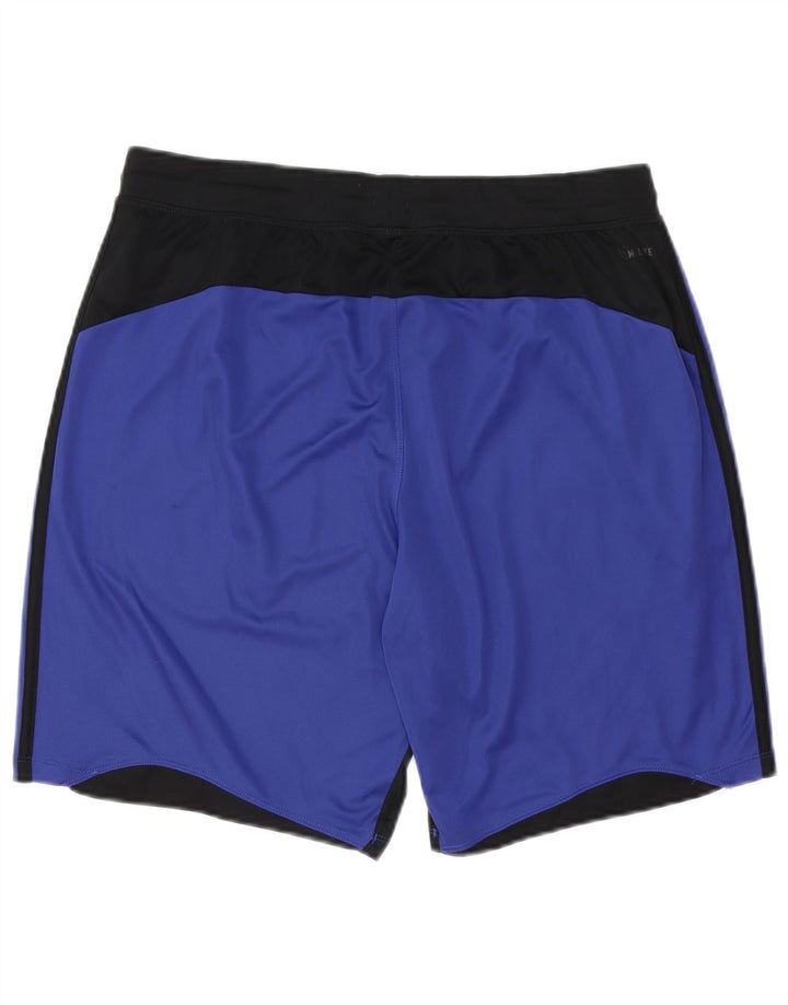 Pantaloncini sportivi ADIDAS Climalite da uomo, grandi, in poliestere color block blu