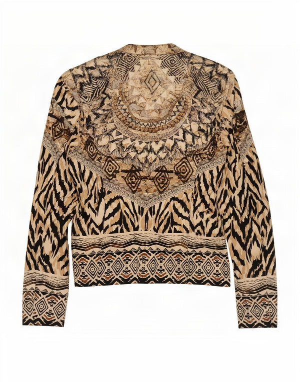 Olsen Camicia da donna Camicetta UK 12 Stampa animale multicolore media
