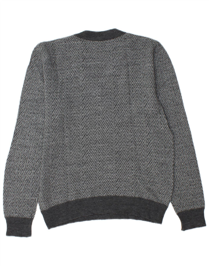 Maglione da uomo con scollo a V ALMIRA piccolo Chevron grigio