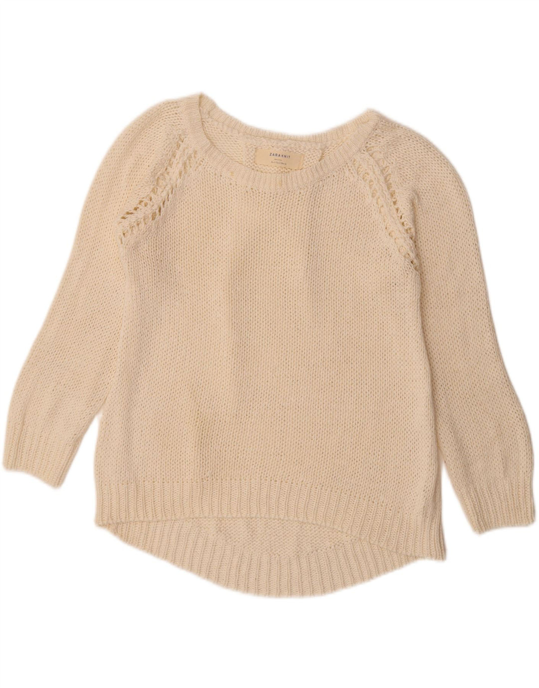 Maglione maglione con scollo a barca da donna Zara UK 16 grande bianco