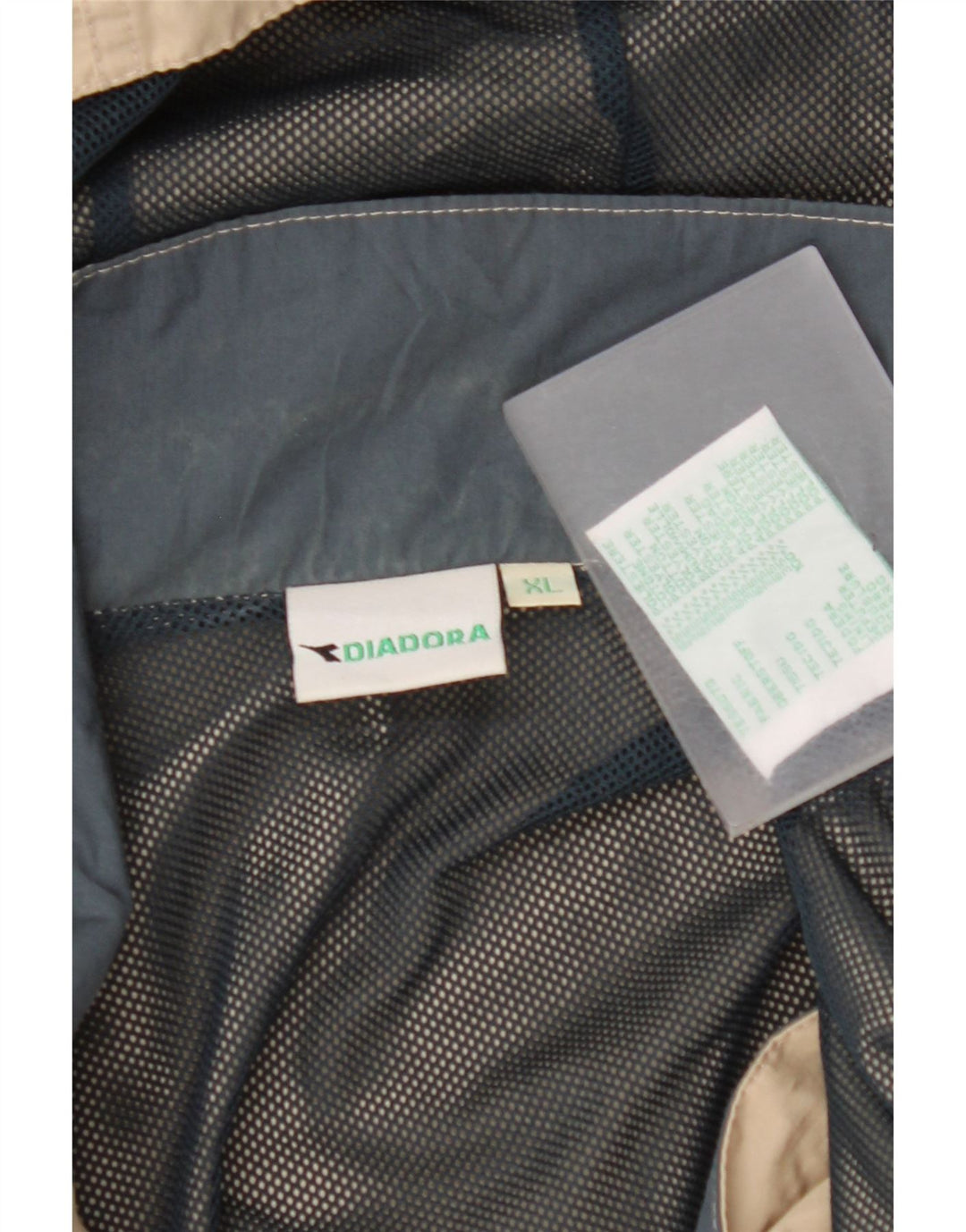 DIADORA Giacca antipioggia da uomo con cappuccio UK 42 XL Beige Poliestere