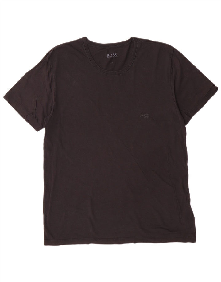 T-shirt da uomo Hugo Boss Top grande in cotone nero
