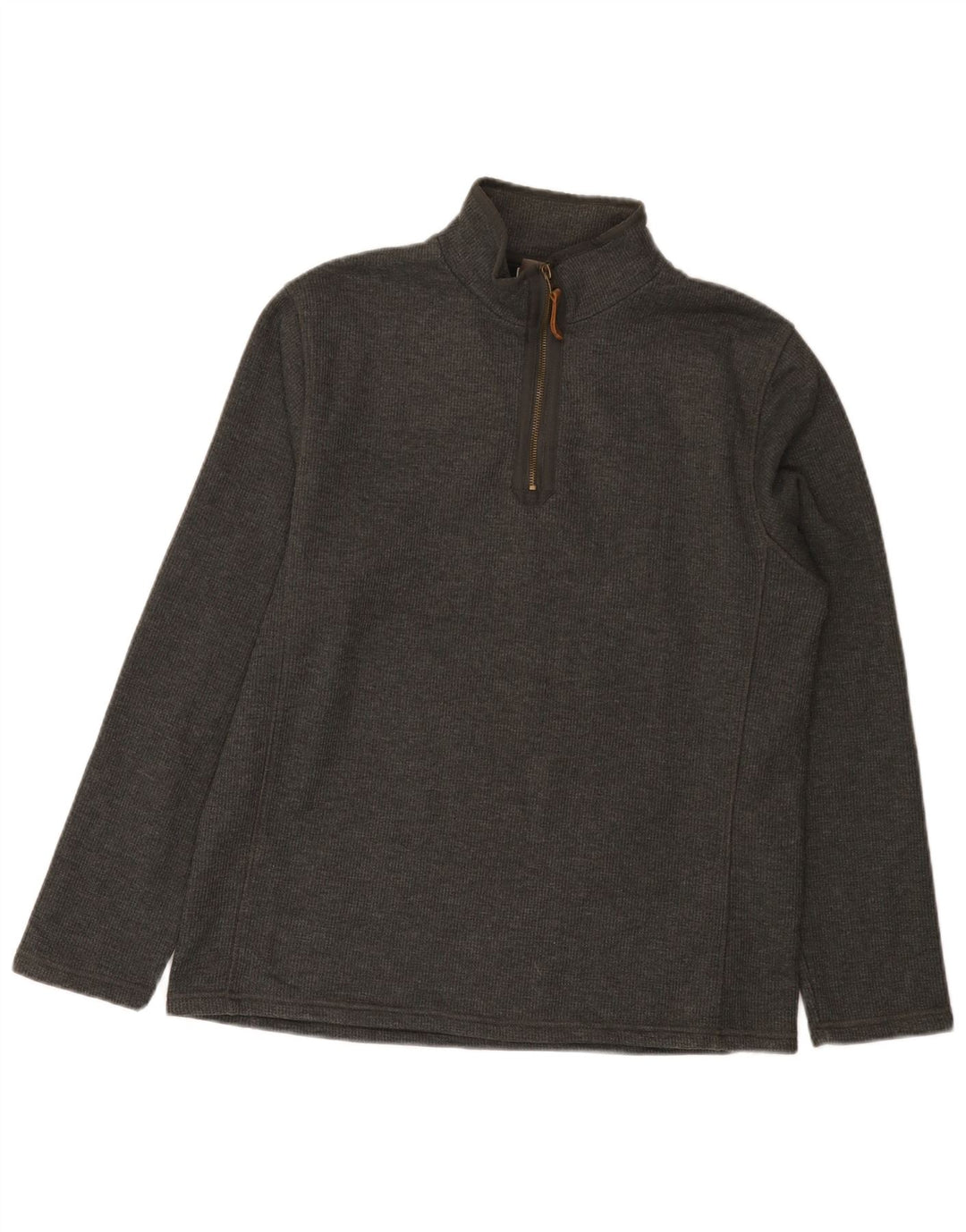 Felpa da uomo con collo con zip Mountain Warehouse Maglione in cotone grigio medio
