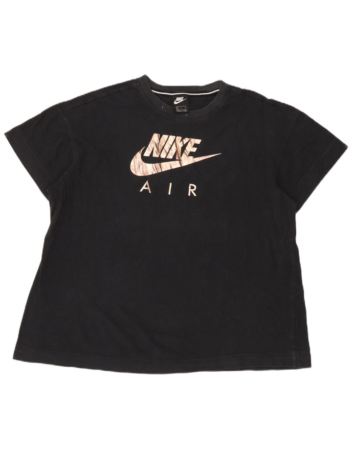 T-shirt grafica oversize da donna NIKE Top UK 10 piccola nera