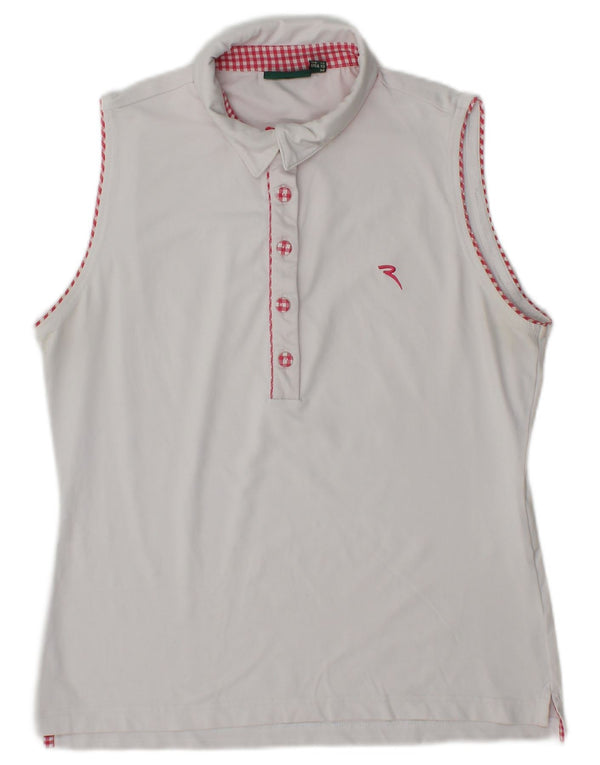 Polo senza maniche da donna Chervo UK 12 Medium White Poliammide