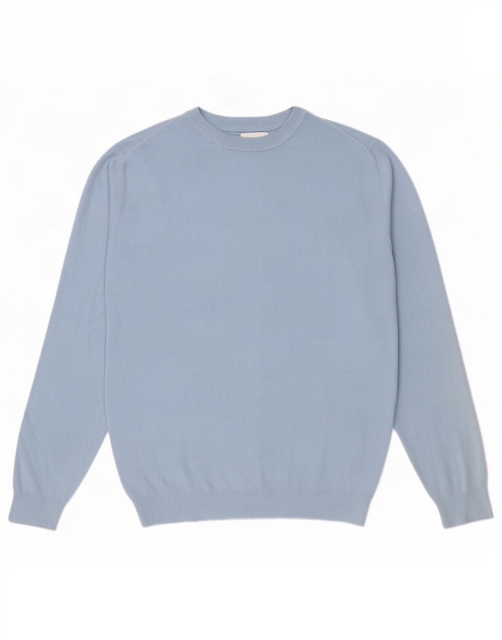 Maglione Zara da uomo girocollo grande in viscosa blu