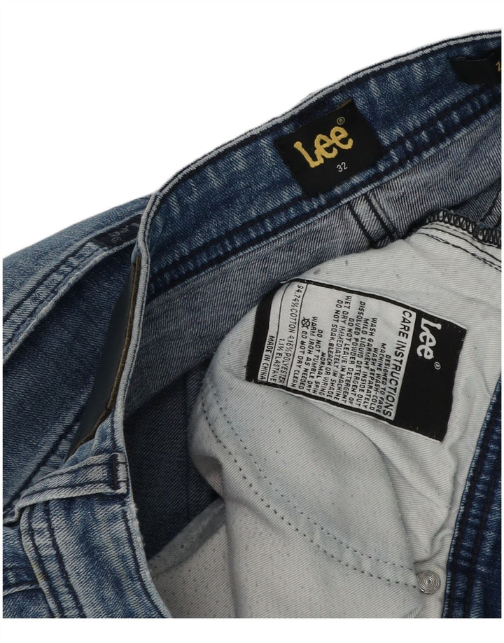 Pantaloncini di jeans invecchiati Lee da uomo W32 cotone blu medio