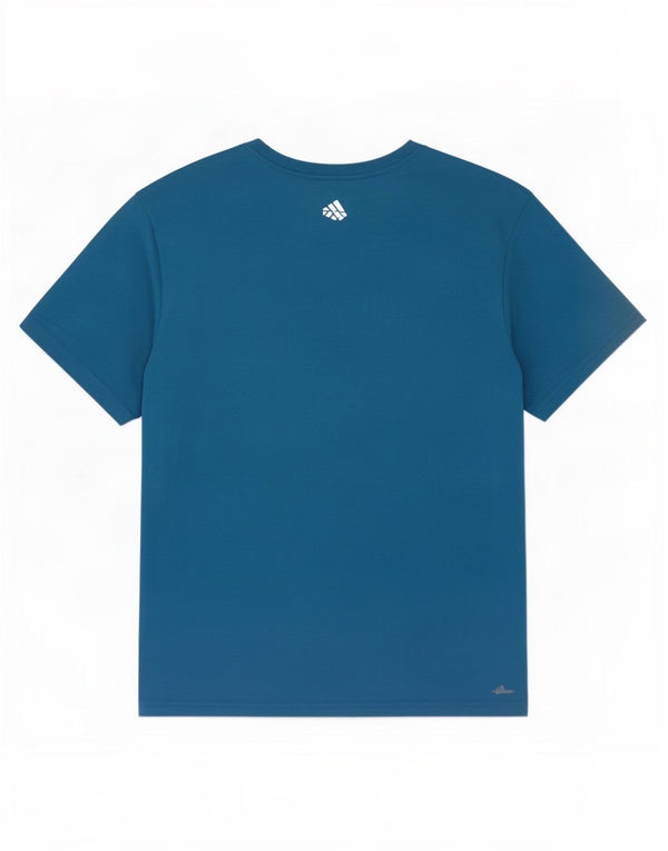 T-shirt grafica da uomo Adidas Climalite Top XL in cotone color block blu