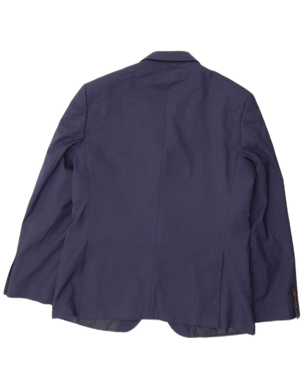 Giacca blazer a 2 bottoni da uomo Marks & Spencer UK 42 grande poliestere blu navy