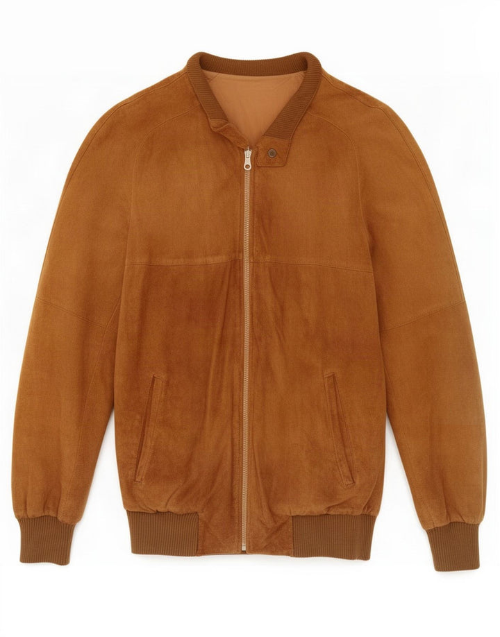 Giubbotto bomber in pelle scamosciata da uomo Anfor IT 50 Large Marrone
