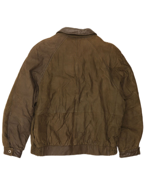 Giacca in pelle vintage da uomo UK 42 XL Verde
