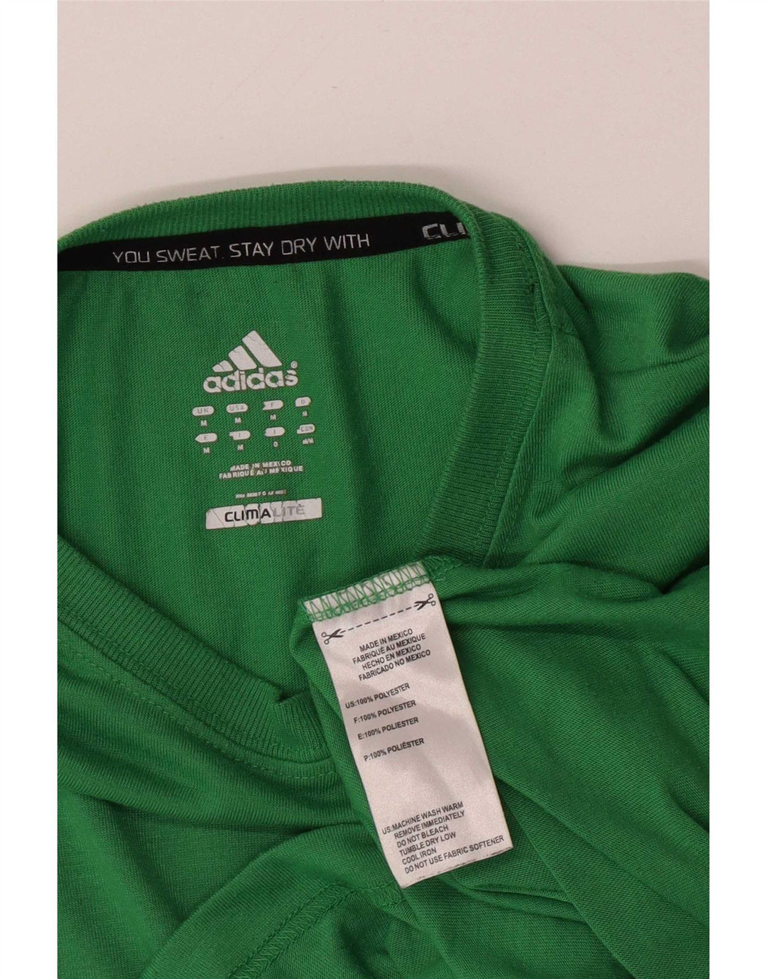 T-shirt Adidas Climalite da uomo Top in poliestere verde medio