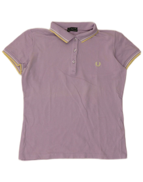 Polo corta da donna Fred Perry UK 12 Cotone a righe viola medio