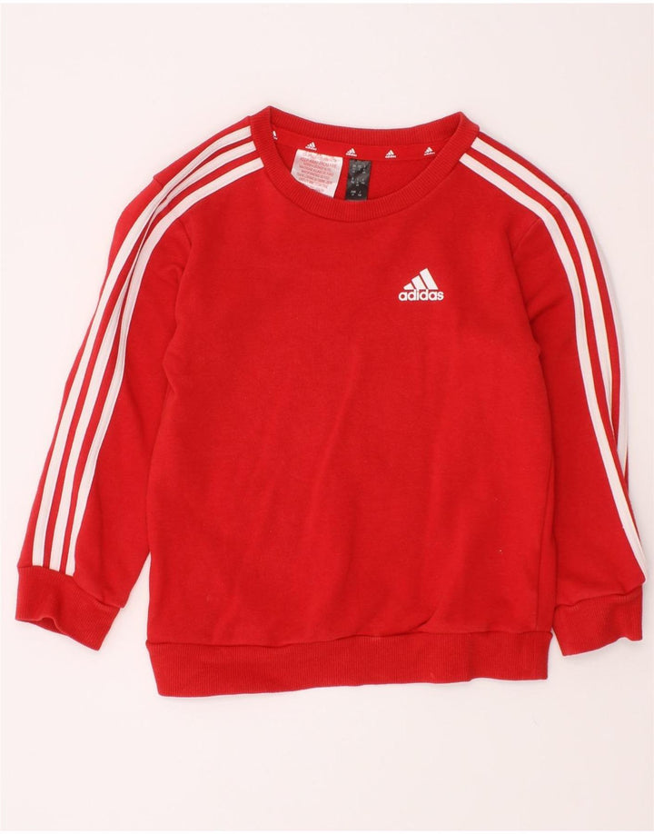 Felpa Adidas Bambina Maglione 3-4 Anni Cotone Rosso
