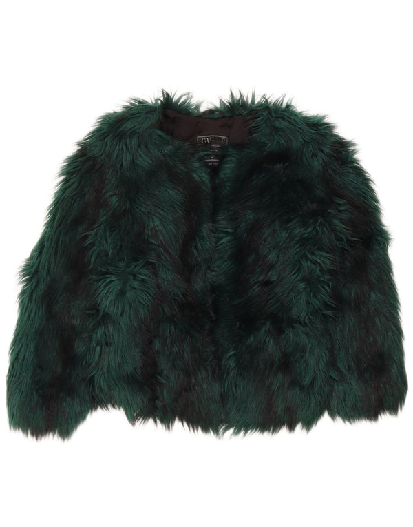 Guess Giacca Bolero da donna in pelliccia sintetica UK 6 XS Acrilico verde