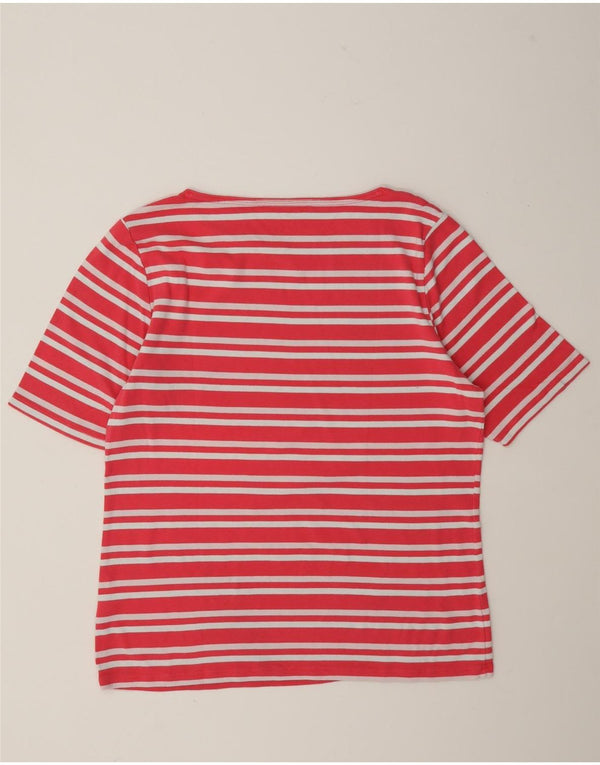 T-shirt da donna Tommy Hilfiger Top UK 20 2XL cotone a righe rosa