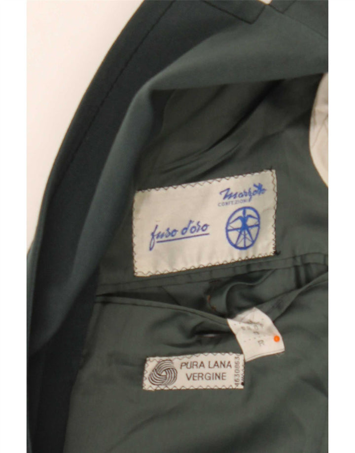 Giacca Blazer da Uomo a 2 Bottoni Marzotto IT 48 Lana Vergine Verde Medio