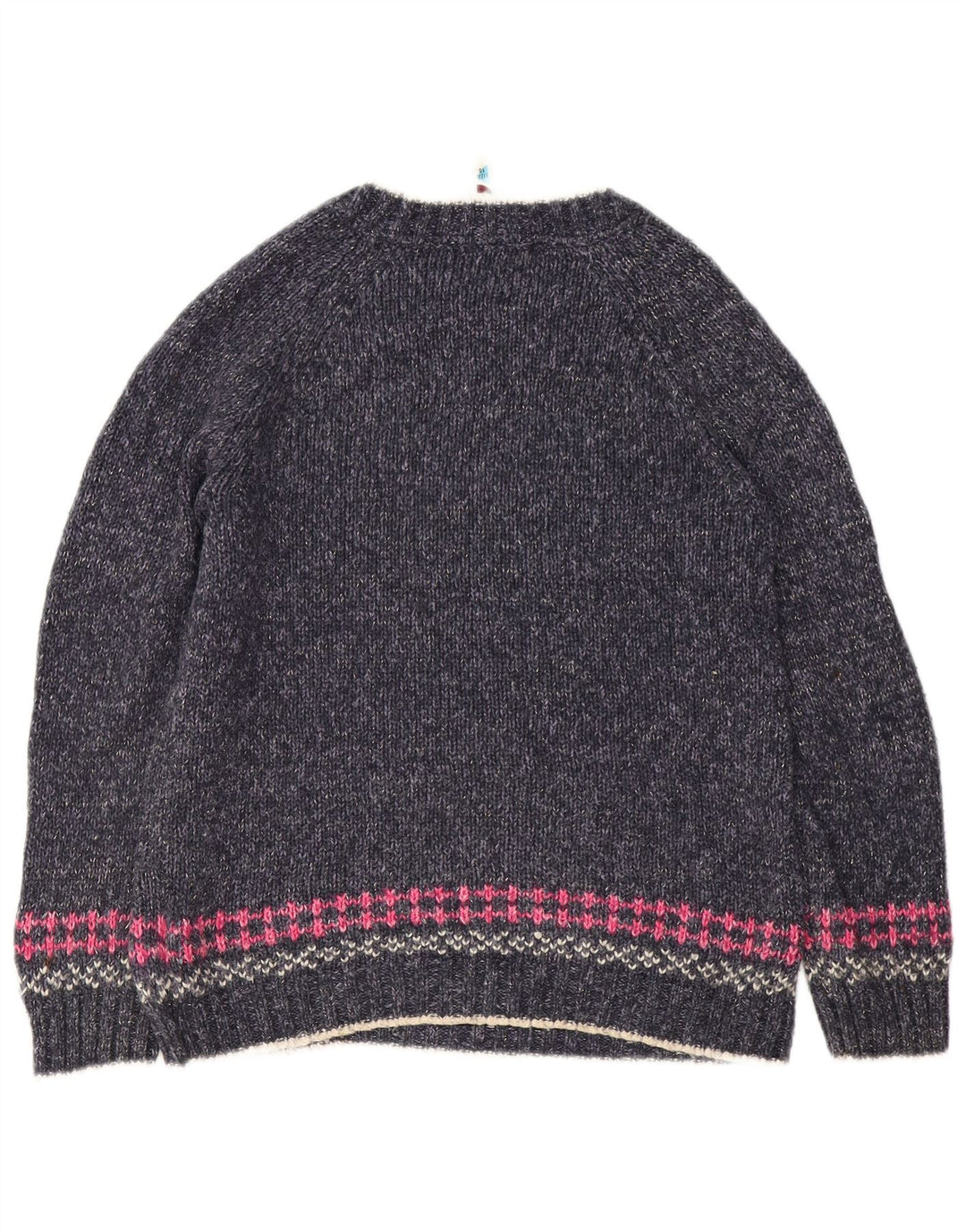 Maglione maglione girocollo da donna Weird Fish UK 10 Small Blu Navy Fair Isle