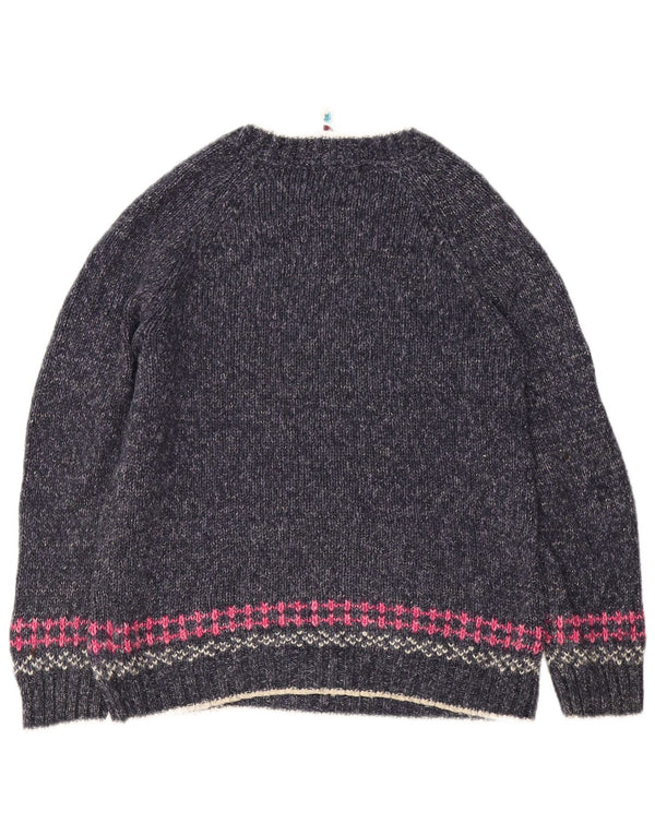 Maglione maglione girocollo da donna Weird Fish UK 10 Small Blu Navy Fair Isle