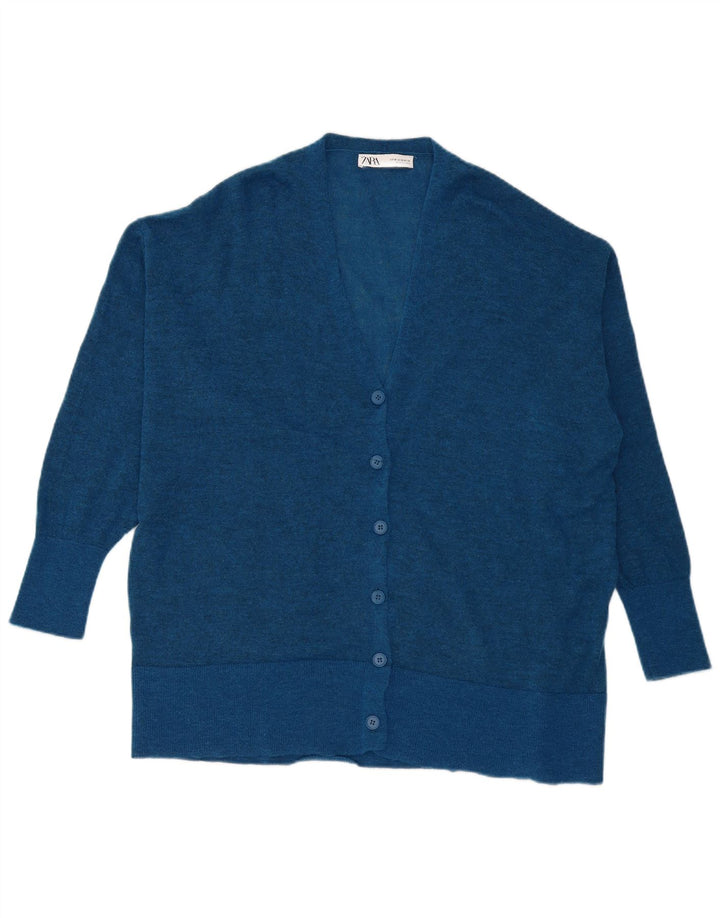 Maglione cardigan oversize da donna Zara UK 14 Blu medio