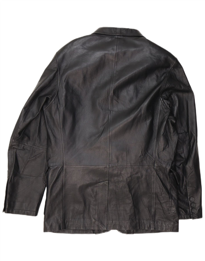 Giacca Blazer in Pelle da Uomo a 3 Bottoni Conbipel IT 50 Large in Pelle Nera