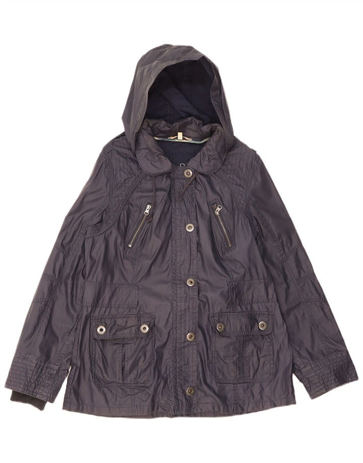 Giacca pratica con cappuccio da donna Marks & Spencer UK 16 grande cotone blu navy