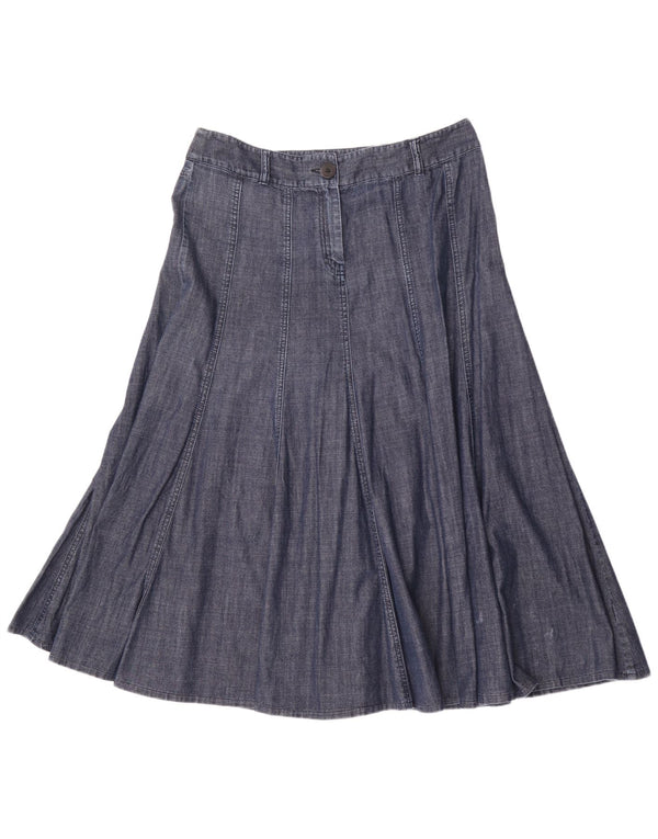 Gonna a trapezio in denim da donna Marks & Spencer UK 14 grande W32 cotone blu