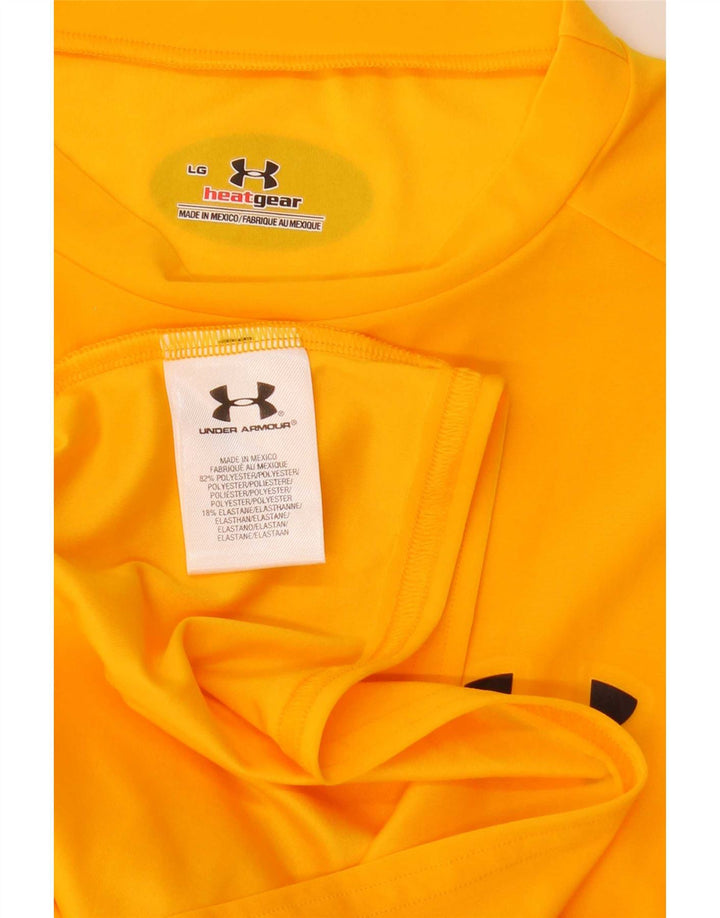 Maglietta Under Armour da uomo Heat Gear Top grande in poliestere giallo