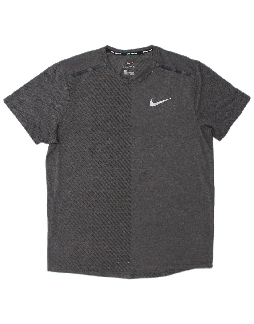 T-shirt Nike Dri Fit da uomo, grande, in poliestere color block grigio
