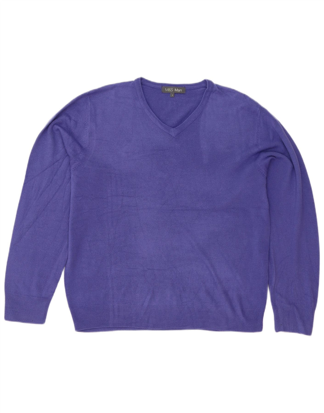 Maglione da uomo con scollo a V Marks & Spencer grande acrilico viola