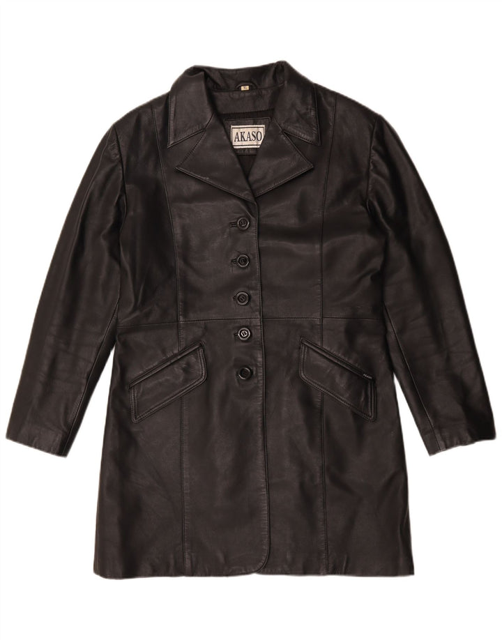 Cappotto in pelle da donna Akaso UK 18 XL Pelle nera