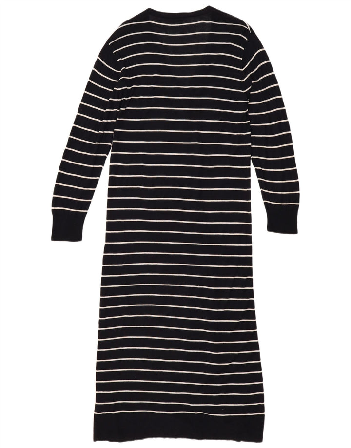 Maglione cardigan lungo da donna Zara UK 14 Viscosa a righe nere medie