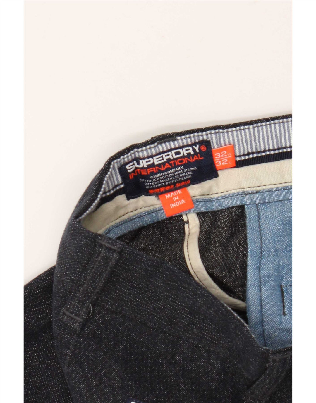 Pantaloni chino slim da uomo Superdry W32 L29 blu navy