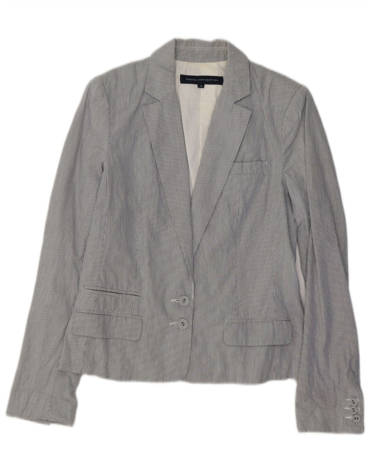 Giacca blazer da donna FRENCH CONNECTION UK 10 piccolo gessato blu