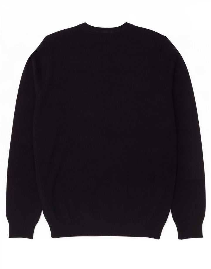 Maglione maglione girocollo da uomo Marks & Spencer cotone medio blu navy